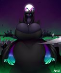 2016 averyshadydolphin bat big_breasts breasts costume dragon female halloween hi_res holidays huge_breasts looking_at_viewer mammal moon outside regalia_(character) solo thick_thighs 