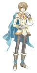  atelier_(series) atelier_annie blonde_hair boots cape full_body gloves hans_ahrens male_focus official_art one_eye_closed orange_eyes simple_background solo standing watanuki_nao white_background 