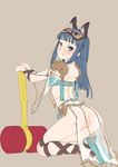  :3 :q animal_ears ankle_lace-up arm_strap ass bar_censor belly_chain blue_eyes blue_hair blush bra branch_(blackrabbits) breasts censored cleric_(tree_of_savior) cross-laced_footwear from_behind goggles goggles_on_head hammer heart heart-shaped_pupils jewelry kneeling licking_lips long_hair looking_at_viewer looking_back medium_breasts no_panties oracle_(tree_of_savior) pussy sandals see-through shoulder_armor smile solo spaulders symbol-shaped_pupils tassel tongue tongue_out tree_of_savior underwear 