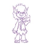  2016 barefoot bow canine claws female fur ghoul_school humanoid mammal monochrome plagueofgripes purple_and_white scooby-doo_(series) simple_background smile solo standing were werewolf white_background winnie_werewolf young 