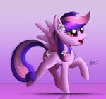  2016 chest_tuft cutie_mark duskie-06 equine eyelashes fan_character feathered_wings feathers fur gradient_background hair hooves mammal my_little_pony nude open_mouth pegasus pink_background pink_eyes pink_hair purple_fur purple_hair simple_background smile standing tongue tuft wings 