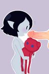  adventure_time black_hair blush cartoon_network child female hair hoshime human humanoid male male/female mammal marceline nipples open_mouth plushie vampire young 