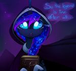  blue_eyes blue_fur book cosmic_hair english_text equine eyelashes female feral friendship_is_magic fur hooves horn magnaluna mammal my_little_pony night open_mouth outside princess_luna_(mlp) solo text unicorn 
