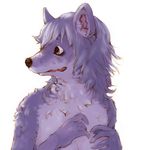  5_fingers animal_humanoid anthro canine claws clothed clothing colored digital_media_(artwork) fur hair humanoid humanoid_hands kemono kunugi male mammal multicolored_fur neck_tuft open_mouth scared simple_background sweat topless tuft two_tone_fur white_background worried 