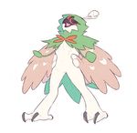  ambiguous_gender avian beak decidueye featureless_crotch front_view hands_on_hips open_mouth ponacho pseudo_clothing semi-anthro smile smug spread_legs spreading standing 