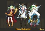  anchovy animal_ears ass bag ballet_slippers black_legwear blue_dress blue_hair braid brown_eyes cape cat_ears crossover dress girls_und_panzer glasses gloves green_eyes green_hair halloween hand_on_headwear hand_on_hip hat hirschgeweih_antennas holding hood jack-o'-lantern kantai_collection leaning_forward long_hair looking_back multiple_girls murakumo_(kantai_collection) outstretched_arms panties panties_under_pantyhose pantyhose pumpkin ribbon riccae robe sanya_v_litvyak shoes short_hair silver_hair skirt smile strike_witches thighband_pantyhose tiptoes twin_braids underwear white_dress white_legwear white_panties witch_hat world_witches_series younger 