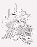  &lt;3 balls black_and_white blush disembodied_penis faceless_male female machine male male/female meka_(overwatch) monochrome overwatch penis pussy robot sweat unknown_artist video_games 