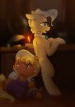  2016 anus blonde_hair blue_eyes book butt candle clothed clothed_feral clothing cutie_mark duo ear_piercing earth_pony equine eto_ya eyewear female female/female feral friendship_is_magic fur glasses hair hi_res hooves horse inside lying mammal mayor_mare_(mlp) ms_harshwhinny_(mlp) my_little_pony open_mouth piercing pony pussy pussy_juice tongue tongue_out 