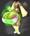  big_breasts book bra breast_expansion breasts cleavage clothed clothing female huge_breasts hyper hyper_breasts lopunny magic nintendo patreon pok&eacute;mon skimpy solo spell spellbook underwear video_games yina 