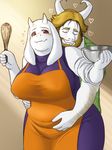  aoino_broome asgore_dreemurr big_breasts blush breasts cute female hug huge_breasts hugging_from_behind male male/female overweight toriel undertale video_games 