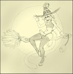  2016 anthro broom cat clothed clothing crossdressing erection feline fur hair halloween hat holidays legwear looking_at_viewer magic_user male mammal moon penis quadra simple_background sketch solo uncut witch witch_hat 