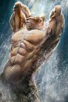  abs anthro armpits biceps convenient_censorship eyes_closed feline hands_behind_head lander-laon male mammal muscular muscular_male navel nude pecs solo stripes tiger water waterfall wet 