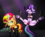  anal anal_beads ball_gag bdsm bondage bound clothing collar dildo elbow_gloves equestria_girls equine female friendship_is_magic gag gloves horn legwear magic_inhibitor mammal my_little_pony novaspark paddle ring rubber saliva sex_toy starlight_glimmer_(mlp) stockings sunset_shimmer_(eg) tag unicorn vaginal 