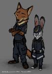  2016 anthro axelegandersson canine disney female fox judy_hopps lagomorph male mammal nick_wilde rabbit zootopia 