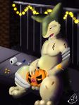  balls candy corn_candy cum food fruit half-closed_eyes lloly_pop male nintendo penis pok&eacute;mon pumpkin sirkiller solo toilet_paper typhlosion video_games watermark wounded 