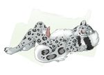  2016 animal_genitalia animal_penis anthro cat erection feline fur kieran kwik leopard lying male mammal nude penis simple_background snow_leopard solo spots 