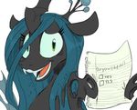  changeling english_text female feral friendship_is_magic greyscale looking_at_viewer monochrome my_little_pony open_mouth queen_chrysalis_(mlp) solo sunibee text wings 