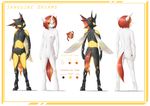  2016 absurd_res anthro areola breasts butt changeling english_text equine fan_character fangs female hair hi_res hole_(anatomy) hooves horn insect_wings mammal model_sheet multicolored_hair my_little_pony navel nipples nude pussy rear_view text the-minuscule-task two_tone_hair wings 