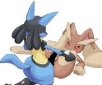  censored enohito furry lopunny lucario penis pokemon red_eyes sex 