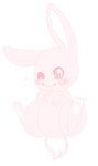  ;3 alpha_channel amazonianashe ambiguous_gender chibi cute featureless_crotch feral lagomorph mammal one_eye_closed paws pink_eyes pink_theme rabbit simple_background solo spread_legs spreading transparent_background whiskers wink 