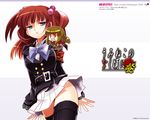  komowata_haruka mammon seifuku thigh-highs umineko_no_naku_koro_ni ushiromiya_ange wallpaper 