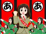  a armband azumanga_daiou gloves kasuga_ayumu military military_uniform multiple_girls nazi uniform 
