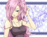  alternate_hairstyle bad_id bad_pixiv_id blue_eyes hair_over_one_eye jewelry long_hair megurine_luka necklace pink_hair solo ueno_tsuki vocaloid 