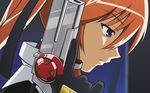  gun highres lyrical_nanoha magical_girl_lyrical_nanoha_strikers mahou_shoujo_lyrical_nanoha_strikers orange_hair teana teana_lanster vector vector_trace weapon 