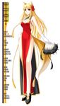  animal_ears blonde_hair breasts china_dress chinadress chinese_clothes dress fan fox_ears fox_tail foxgirl long_hair red_eyes tail 