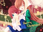  bad_id bad_pixiv_id brown_hair christmas closed_eyes green_eyes heterochromia lilith_(lilithchan) multiple_girls open_mouth pantyhose red_eyes rozen_maiden short_hair siblings sisters smile souseiseki suiseiseki twins 
