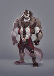 2016 abs alternate_species anthro armor beard belt biceps black_fur black_hair black_nose body_hair boots bulge canine chest_hair clothed clothing dc_comics digital_media_(artwork) dreadlocks eye_scar facial_hair facial_scar fluffy fluffy_tail footwear front_view full-length_portrait fur furrification furrybob gloves grey_background grey_fur grey_tail grin hair happy_trail hi_res lobo_(dc_comics) male mammal multicolored_fur muscular muscular_male pants pecs plantigrade portrait red_eyes saxwuff scar signature simple_background solo standing teeth triceps two_tone_fur vambraces vest wolf 