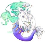  3_fingers anthro blue_eyes blue_hair blue_skin breasts female hair mammal marine nintendo pink_nose pinniped pok&eacute;mon primarina simple_background solo star sugarbeasts-07 video_games white_skin 