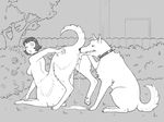  ass_up bestiality blush breasts canine collar cunnilingus dog dotoro_(artist) duo female feral feral_on_taur looking_back male male/female mammal nipples nude oral outside pussy pussy_juice pussy_juice_string sex taur vaginal 
