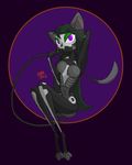  2016 anthro black_background breasts cat dreamkeepers fawkesvtrot featureless_breasts feline female fur hair lilith_calah long_hair mammal navel nude purple_eyes simple_background solo 