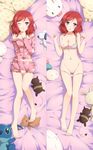  :o barefoot blush bra breasts cameo cat_ear_panties cat_lingerie dakimakura finger_to_mouth head_tilt lilo_&amp;_stitch long_legs love_live! love_live!_school_idol_project lying medium_breasts meme_attire multiple_views nipples nishikino_maki off_shoulder on_back one_breast_out one_eye_closed pajamas panties panty_pull peanuts purple_eyes pussy red_hair short_hair side-tie_panties smile snoopy stitch_(lilo_&amp;_stitch) thigh_gap underwear white_bra white_panties xiao_ren 