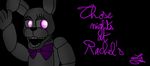  2016 animatronic anthro black_background black_nose bow_tie clothed clothing dashiathebunny eyelashes fan_character female five_nights_at_freddy&#039;s fur glowing glowing_eyes grey_fur lagomorph long_ears machine mammal multicolored_fur open_mouth purple_eyes rabbit rachel_the_rabbit_(tnar) robot signature simple_background teeth those_nights_at_rachel&#039;s video_games 