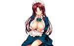  breast_hold breasts maid moneti_(daifuku) nipples open_shirt touhou white 
