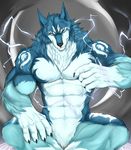  2016 blue_wolf canine invalid_tag male mammal muscular muscular_male nude pecs smile solo storm wolf yellow_eyes 