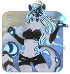  anthro armpits clothed clothing feline female gizmo0sue glowing glowing_eyes hair long_hair looking_at_viewer magic mammal smile solo wide_hips 