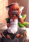  anthro clothed clothing coff feline female fur hair inside looking_at_viewer maid_uniform mammal smile solo uniform 