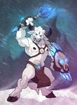  angry armor armpits bovine clothing gorgoroth harness horn loincloth male mammal melee_weapon minotaur mountain no_swift pubes shield snow solo unconvincing_armor weapon white_body 