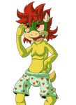  anthro bowser_jr. boxers_(clothing) clothed clothing hair heart_boxers horn koopa lucario-sensei male mario_bros nintendo reptile scalie shell-less solo topless underwear video_games 