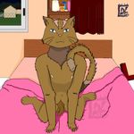  bed bedroom blue_eyes brown_skin cat feline invalid_color male mammal nipples penis perv pink_skin 