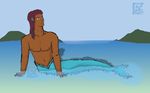  abs beach effects hair invalid_color island jeangove long_hair marine merfolk mermaid_tail pecs purple_hair seaside triton water 
