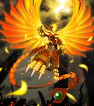  bird blaze_heatnix capcom fire flame flying napo no_human robot rockman rockman_x tail wings 