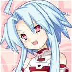  blanc blue_hair blush meimu_(infinity) neptune_(series) open_mouth red_eyes short_hair_with_long_locks smile white_heart 