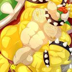  2014 abs anthro armband armpit_hair armpits balls biceps big_balls big_muscles big_penis bowser clothing collar danandnite eyes_closed hair hairy horn huge_muscles koopa long_foreskin lying male mario_bros muscular muscular_male nintendo pecs penis reclining red_hair relaxing scalie sleeping solo spikes thick_penis thong uncut underwear underwear_down video_games wristband 