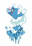  &lt;3 blue_eyes blush brionne cute female jumping mammal marine meb90 nintendo open_mouth pinniped pok&eacute;mon simple_background smile solo tongue video_games water white_background 