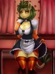  2019 5_fingers anthro clothed clothing fan_character female general-irrelevant hair hi_res inside legwear looking_at_viewer maid_uniform non_toxic_(oc) solo tatzlpony uniform 