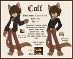  anthro clothed clothing coff english_text feline fur hair looking_at_viewer male mammal model_sheet smile solo text 